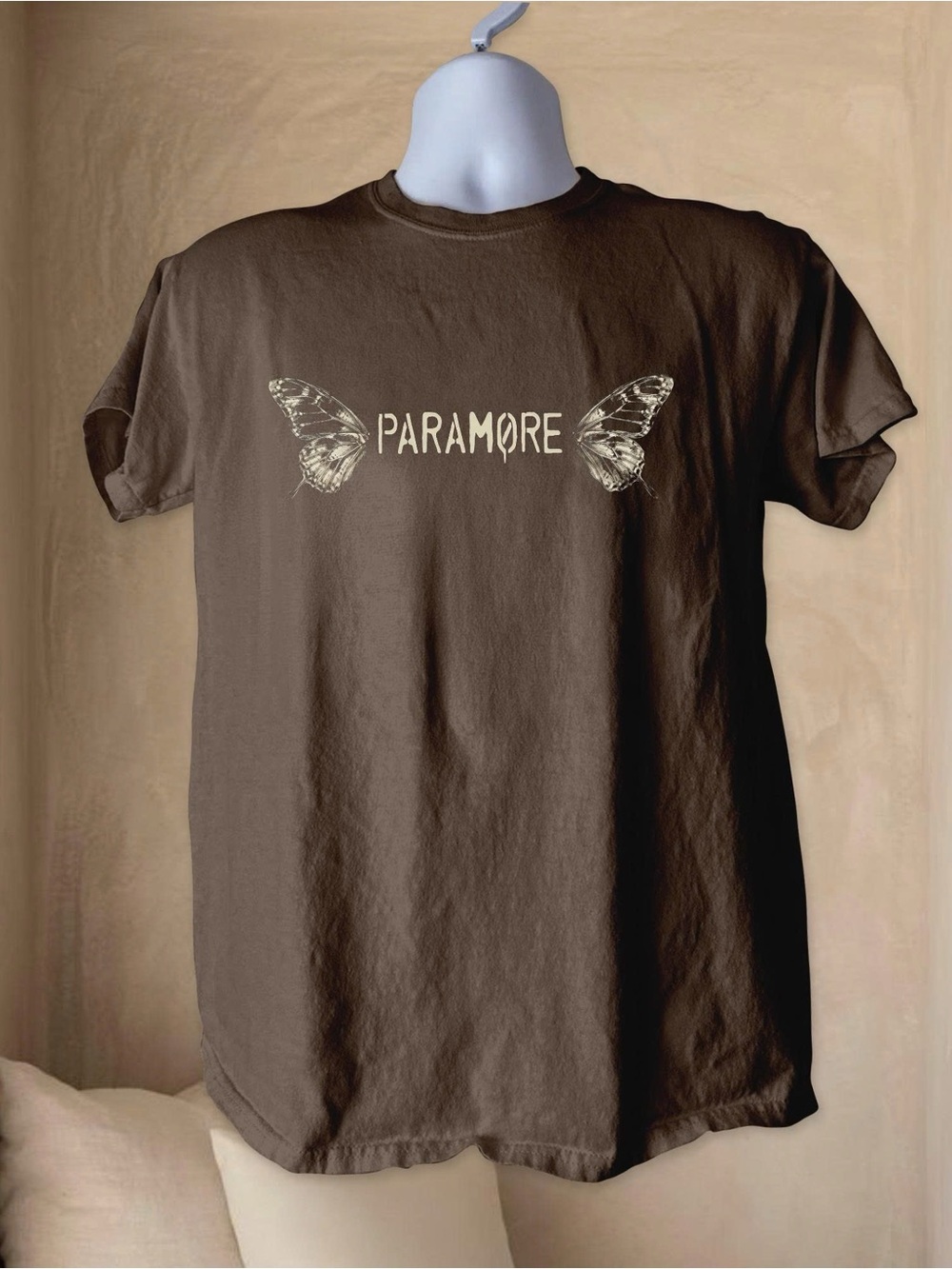 Gildan Brown Paramore Butterfly Graphic Band Tee